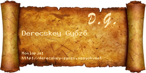 Derecskey Győző névjegykártya